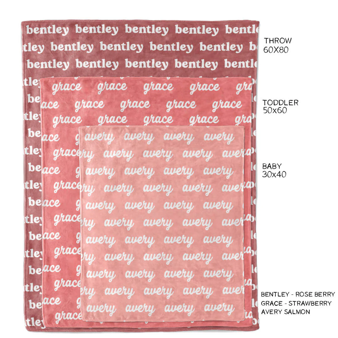 Personalized Color Blanket | Rose Berry - Image 3