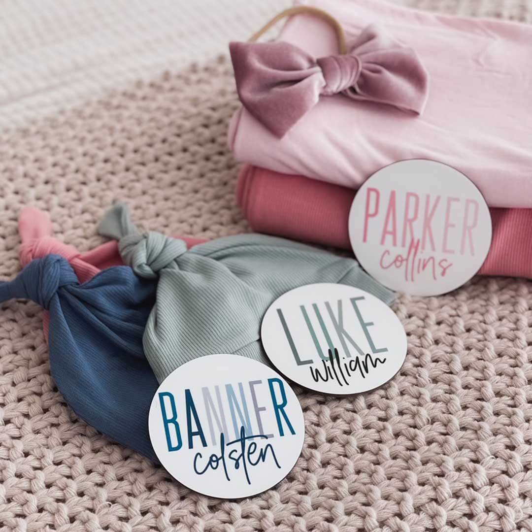 Personalized Color Block Baby Name Announcement