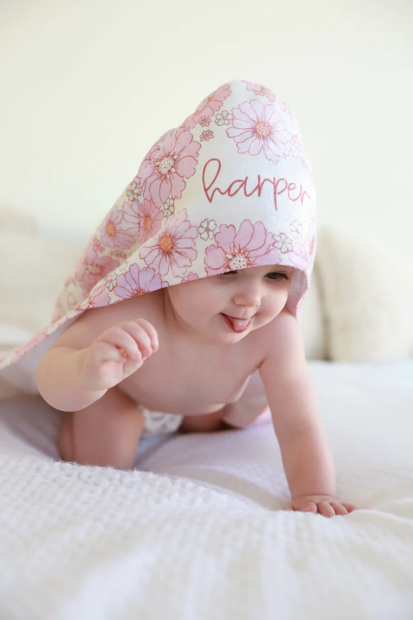 Personalized Hooded Towel | Purple Petunias - Image 8