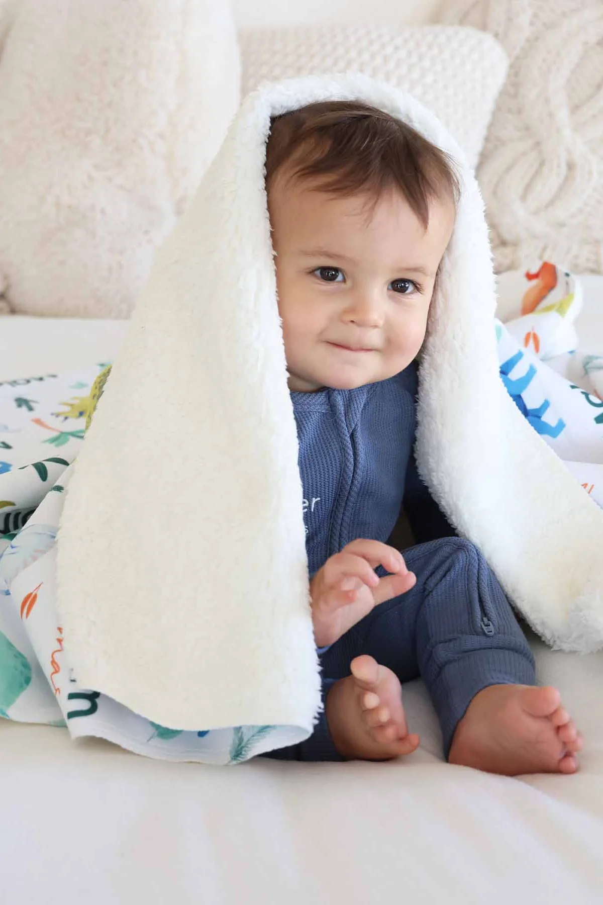 Personalized Sherpa Kids Blanket | Prehistoric World - Image 3