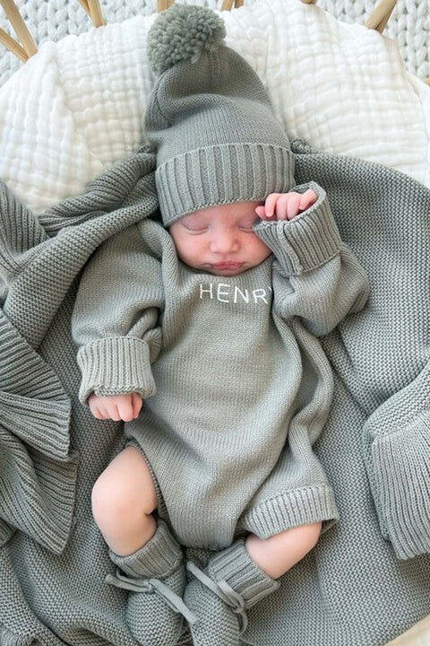 Personalized Printed Knit Sweater Bubble | Smoke