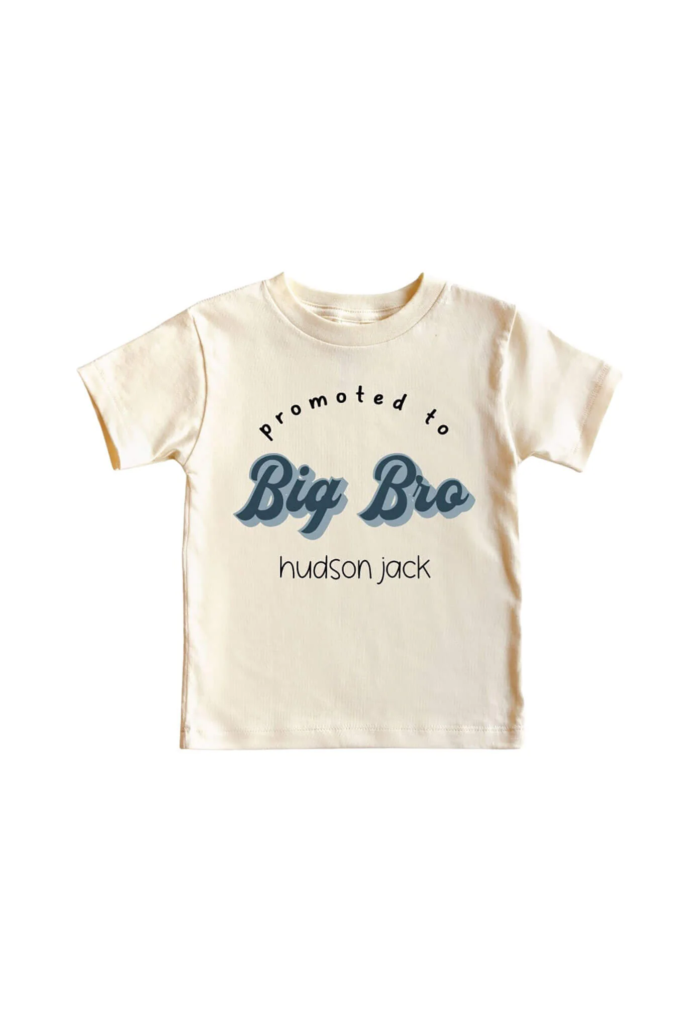 Personalized Promoted To Big Bro Tee | Natural