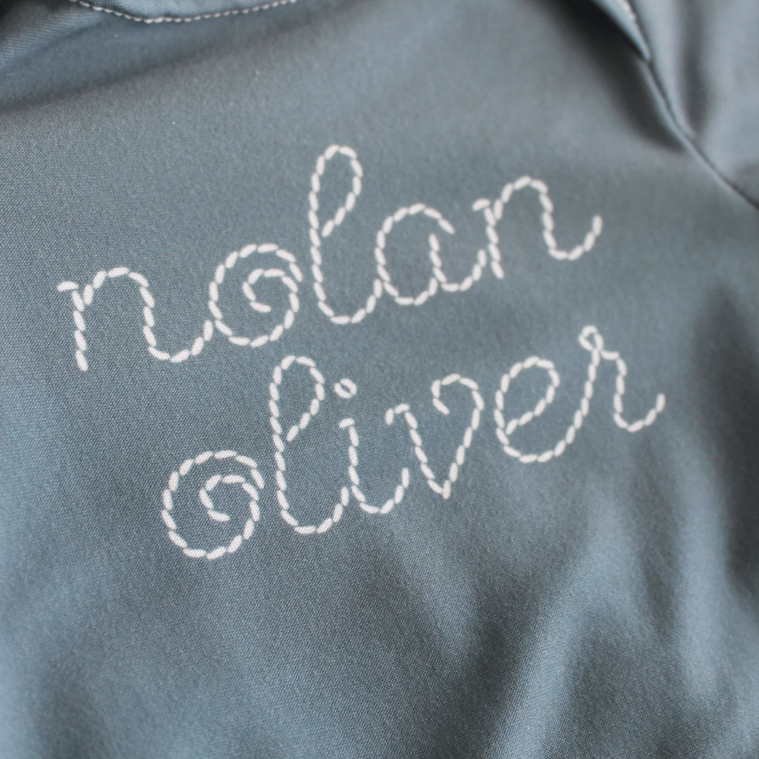 Personalized Stitched Newborn Baby Knot Gown | Ocean Blues - Image 6