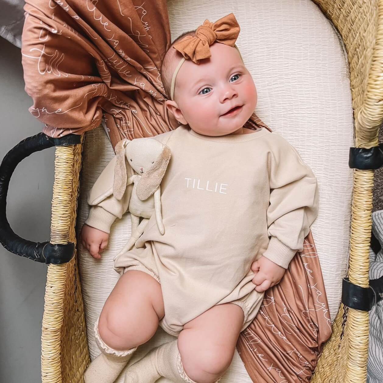 Personalized Sweatshirt Bubble Romper | Solid - Image 4