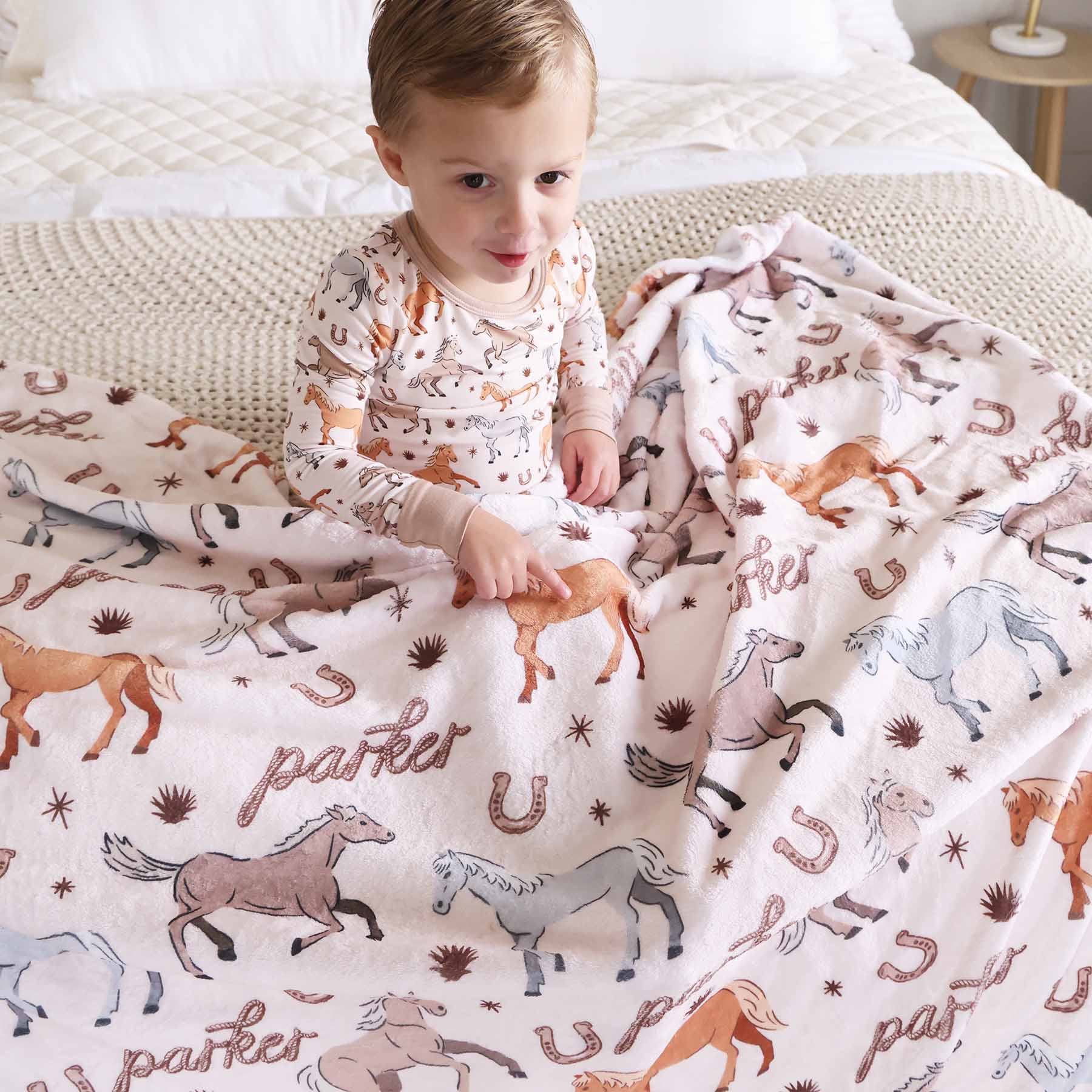 P's Ponies Personalized Kids Blanket - Image 4