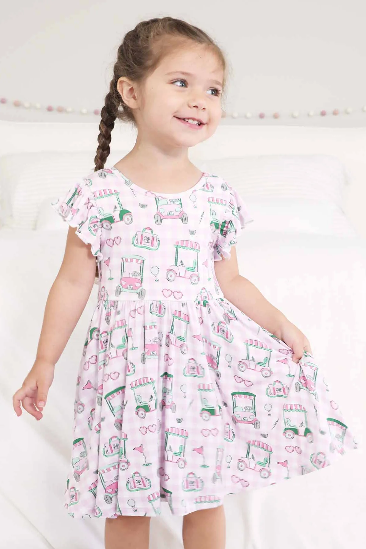 Ruffle Twirl Dress | Birdie Babes Pink - Image 3