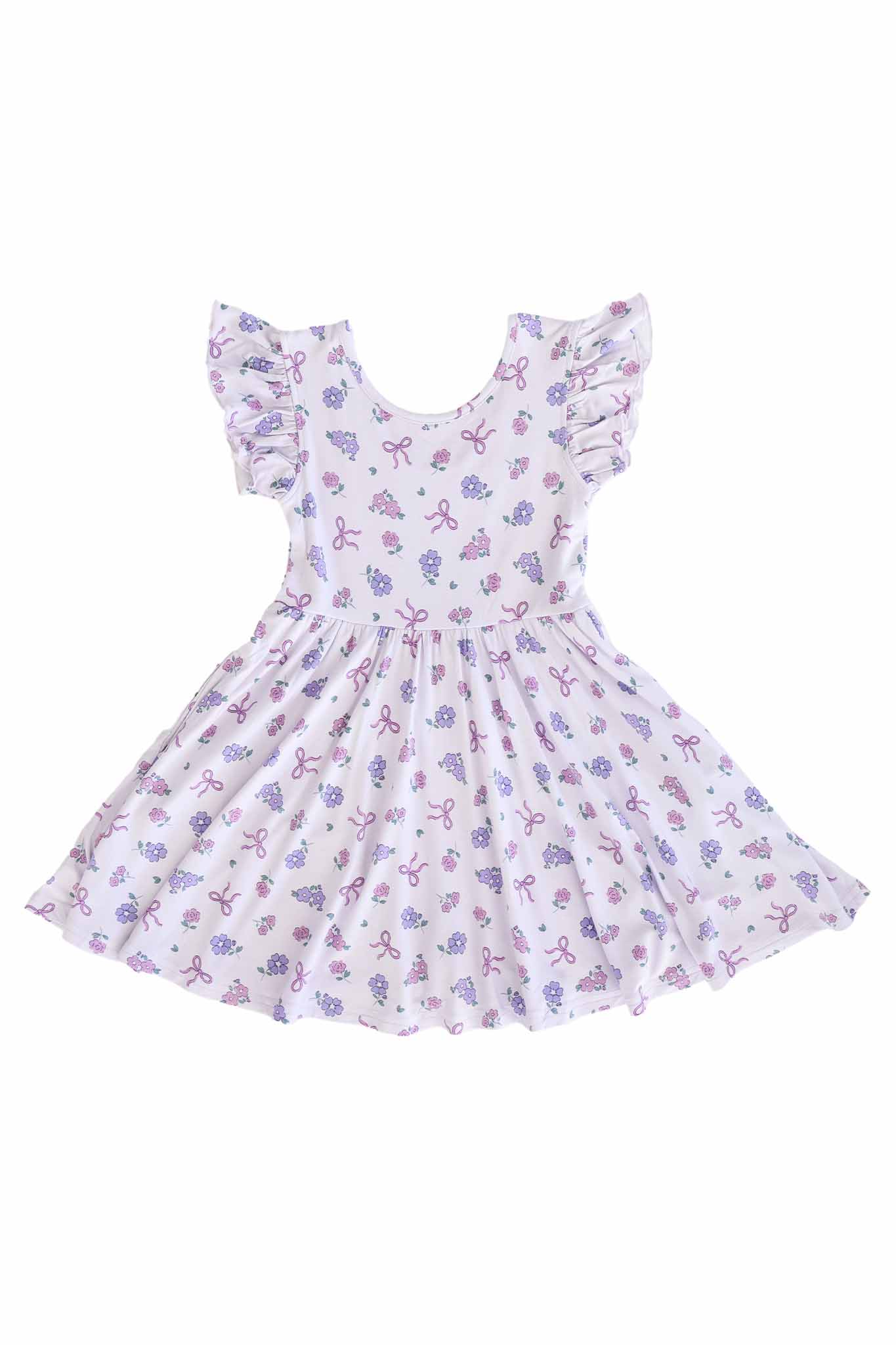 Ruffle Twirl Dress | Ribbon & Roses Purple - Image 2