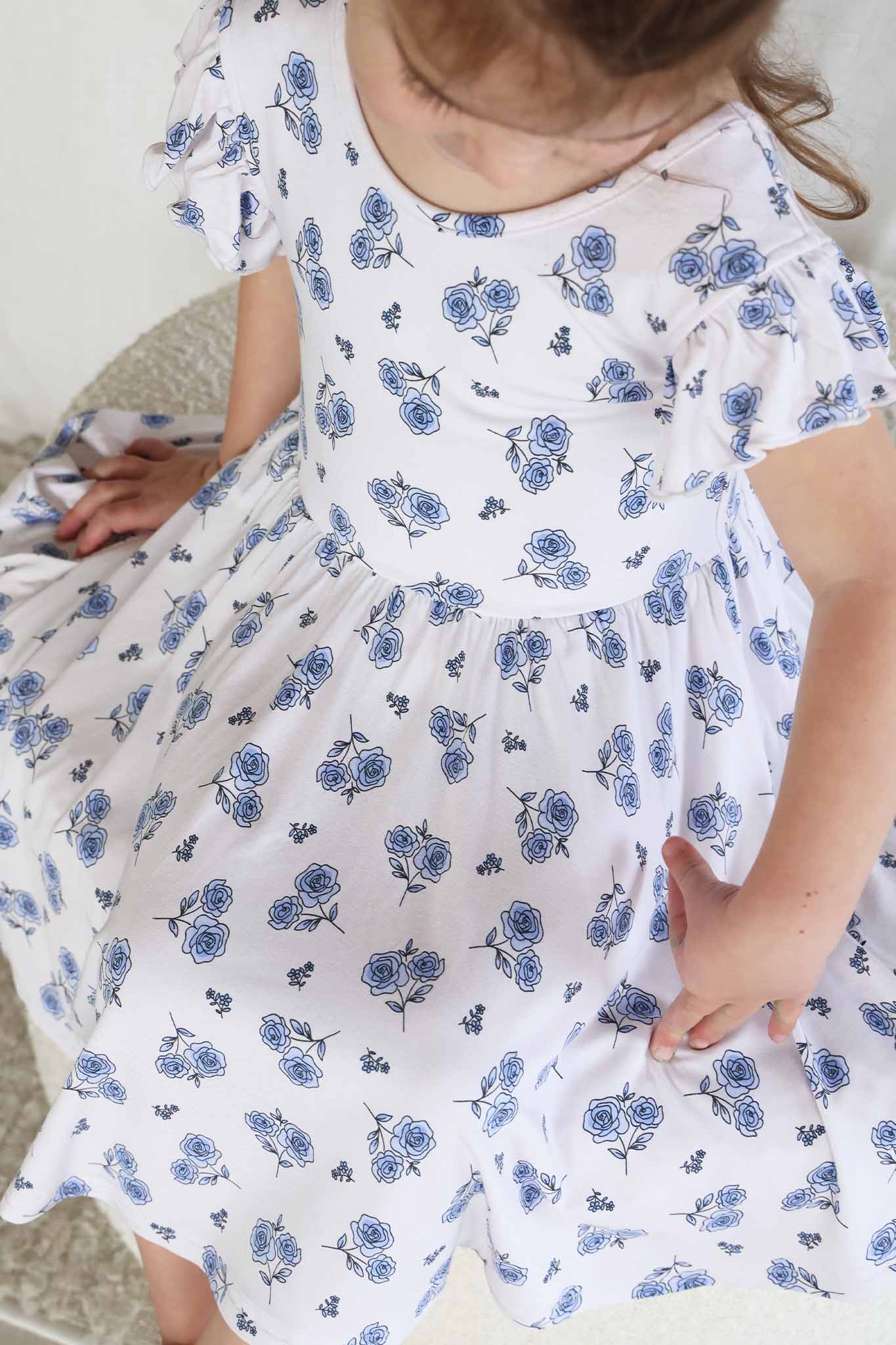 Ruffle Twirl Dress | Sapphire Garden - Image 8