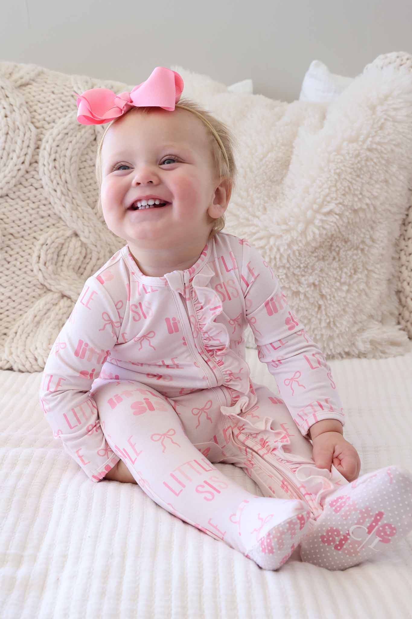 Ruffle Zipper Footie | Little Sis - Image 10