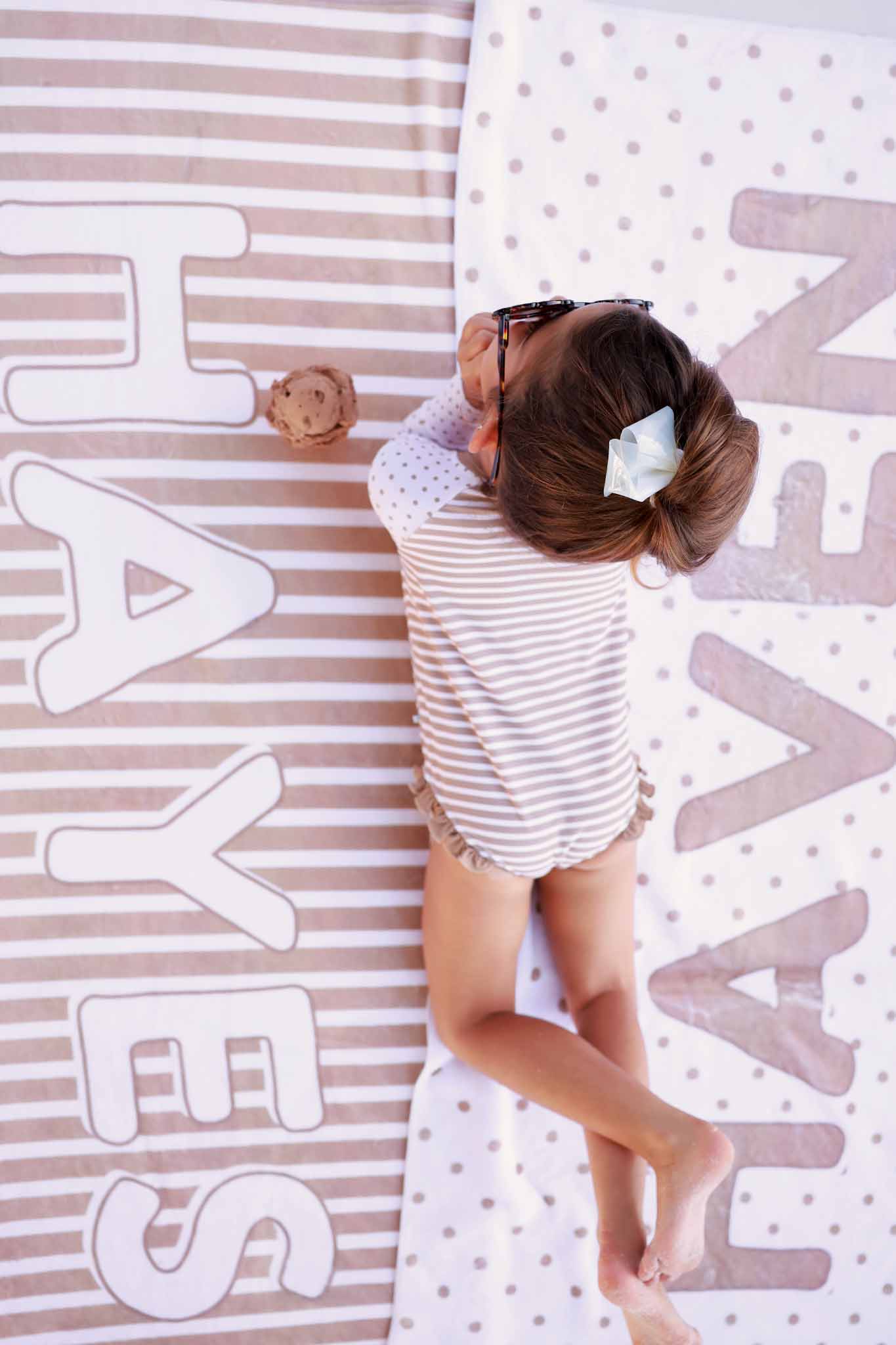 Sandy Stripes Personalized Kids Beach Towel
