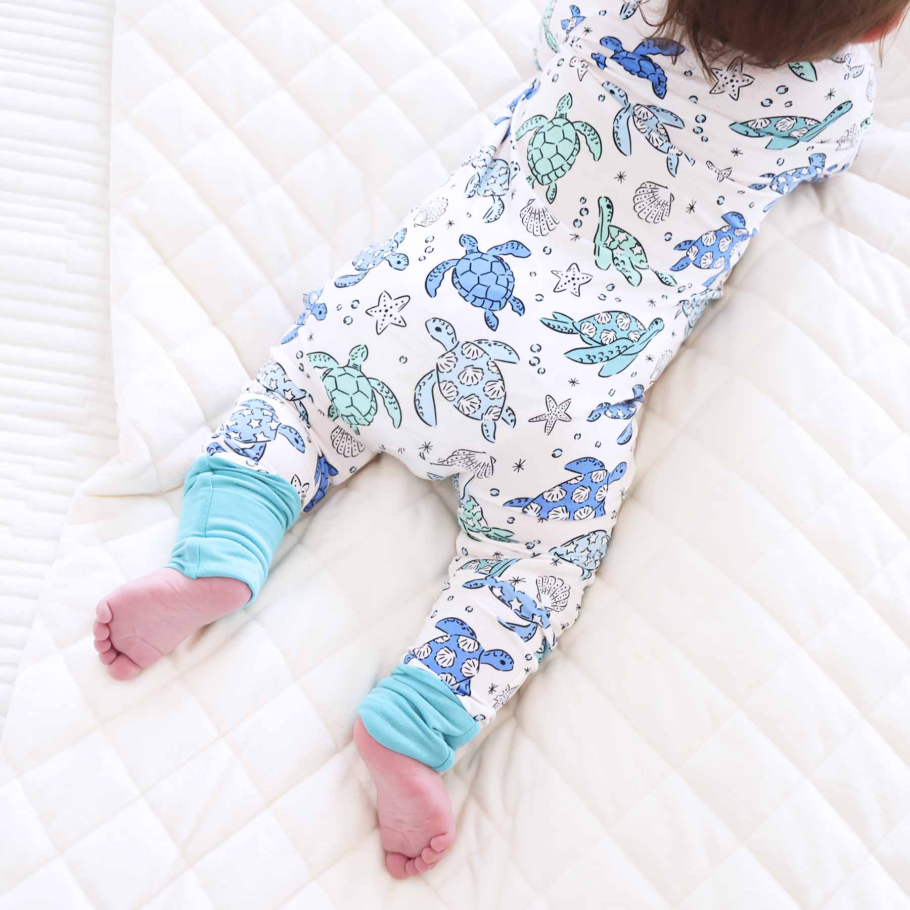 Sea Turtle Splash Convertible Zip Romper - Image 3
