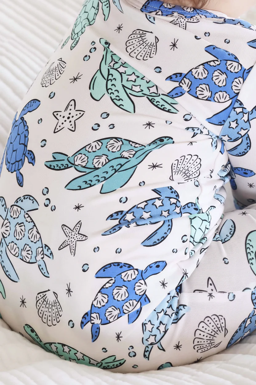 Sea Turtle Splash Zipper Footie - Image 3