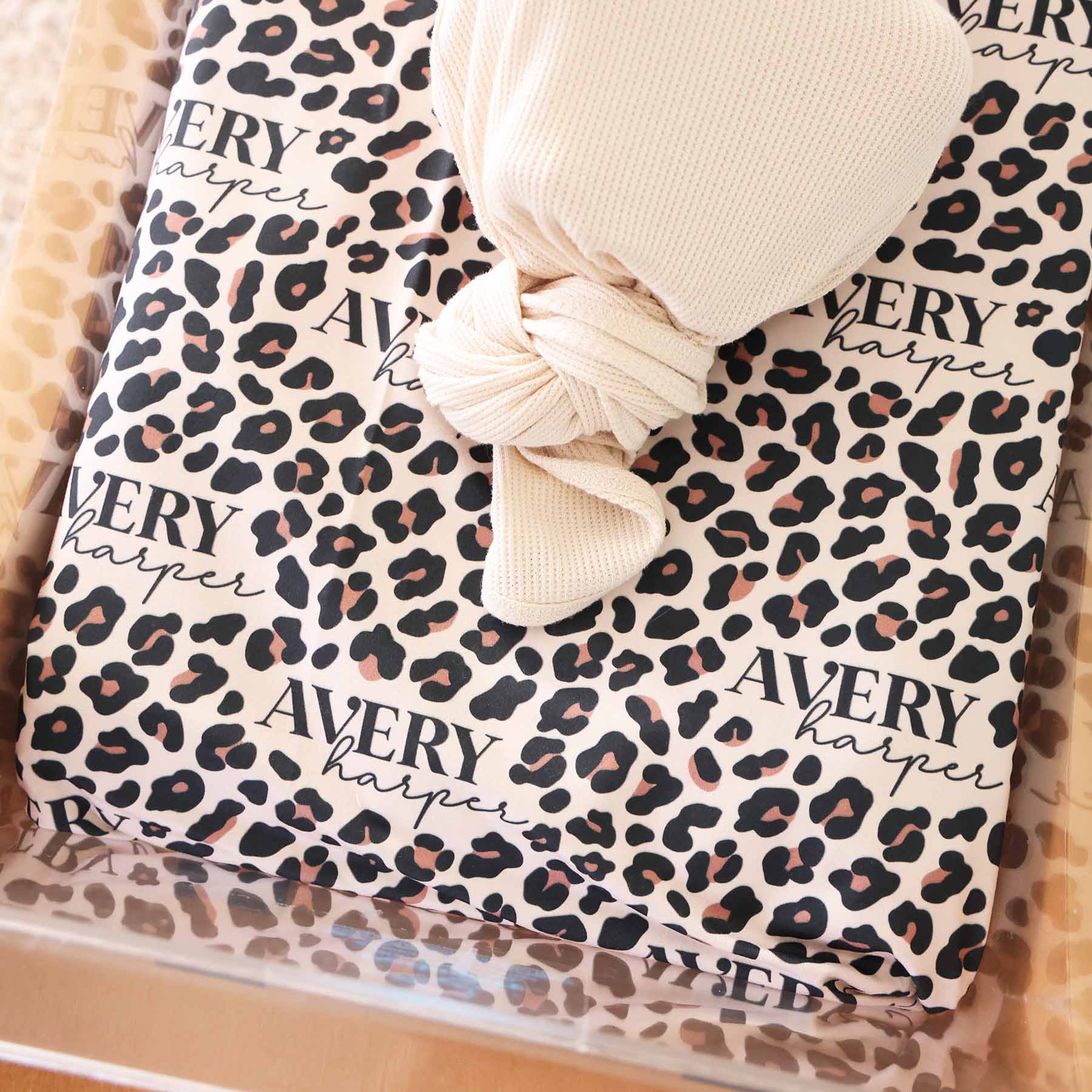 Seeing Spots Leopard Personalized Swaddle Blanket - Image 3
