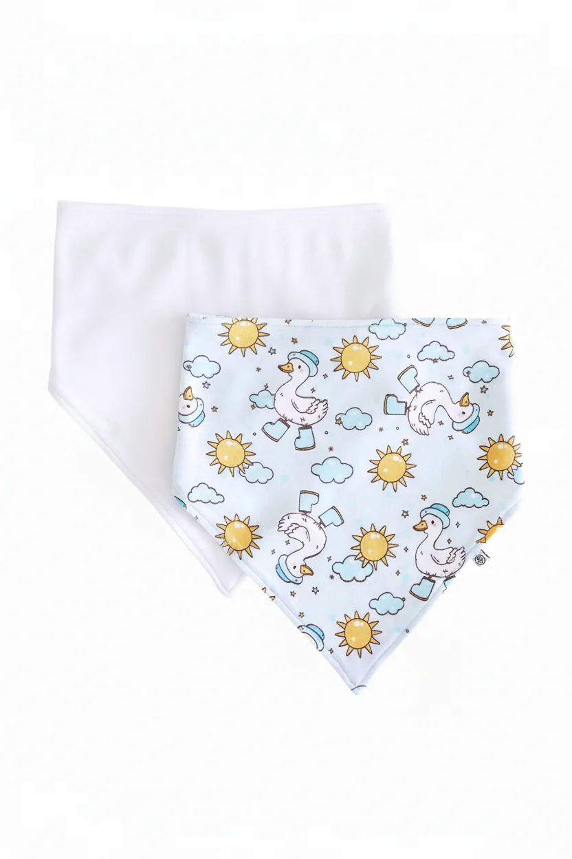 Silly Goose 2pc Bandana Bibs | Blue