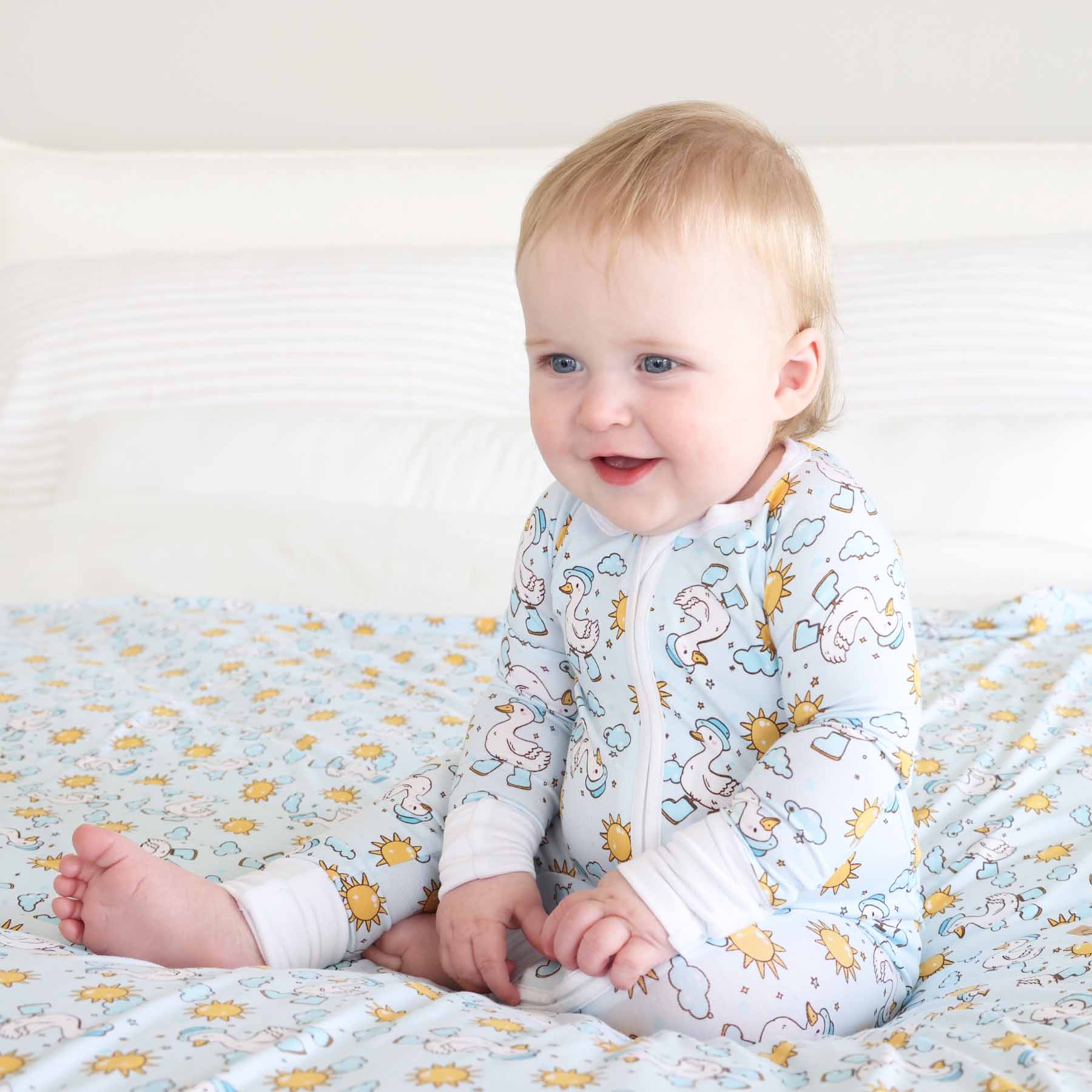 Silly Goose Convertible Zip Romper | Blue - Image 8