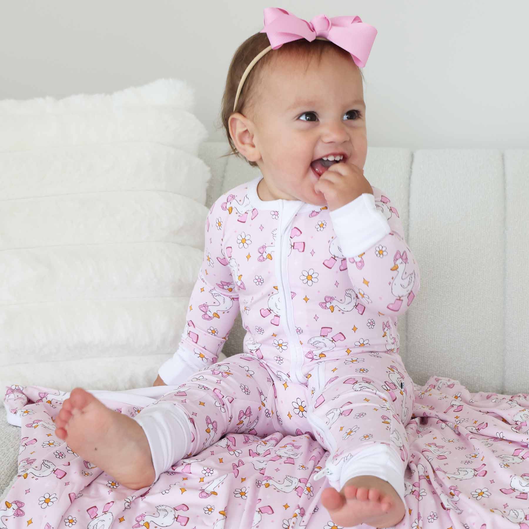 Silly Goose Convertible Zip Romper | Pink - Image 12