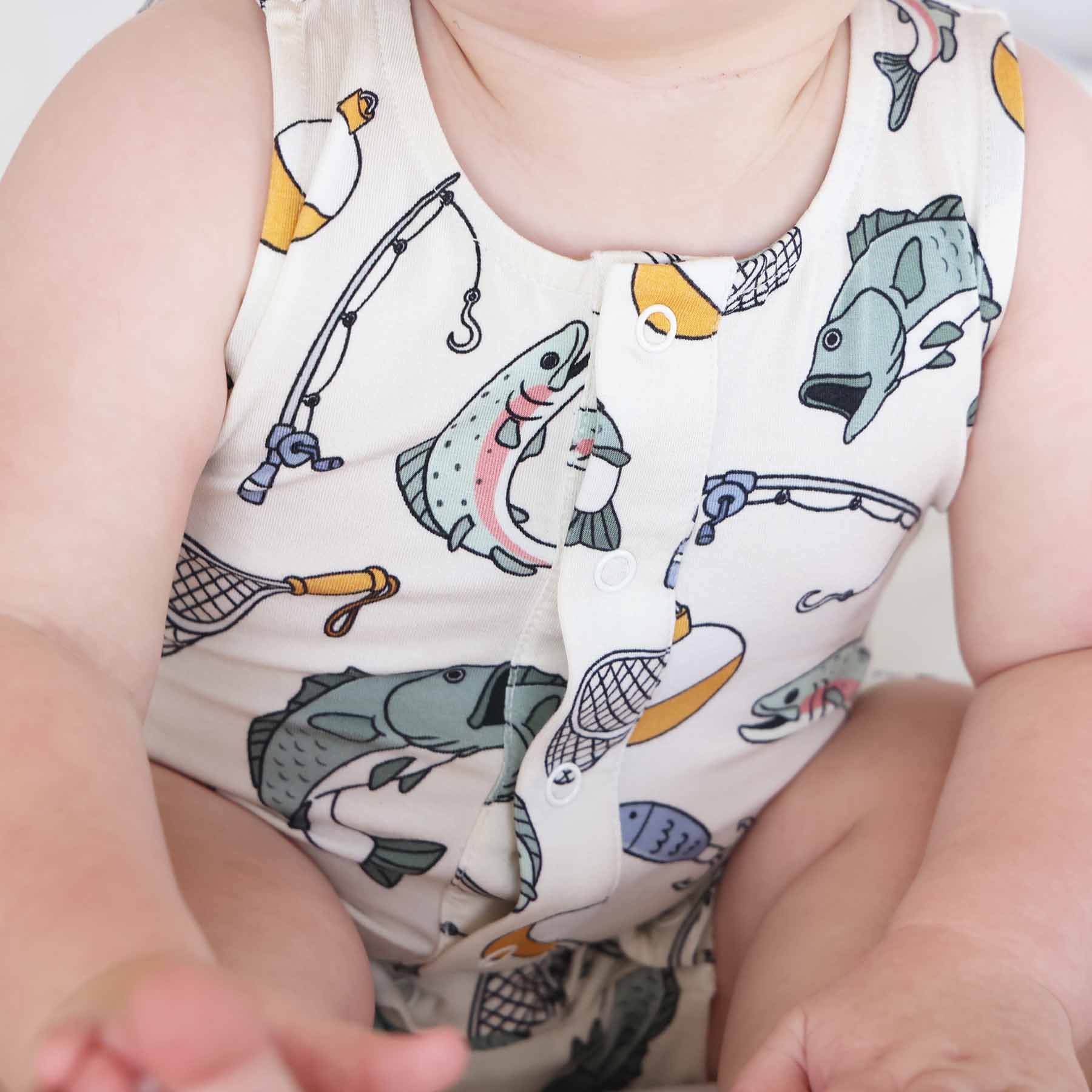 Sleeveless Snap Romper | Catch of the Day - Image 4