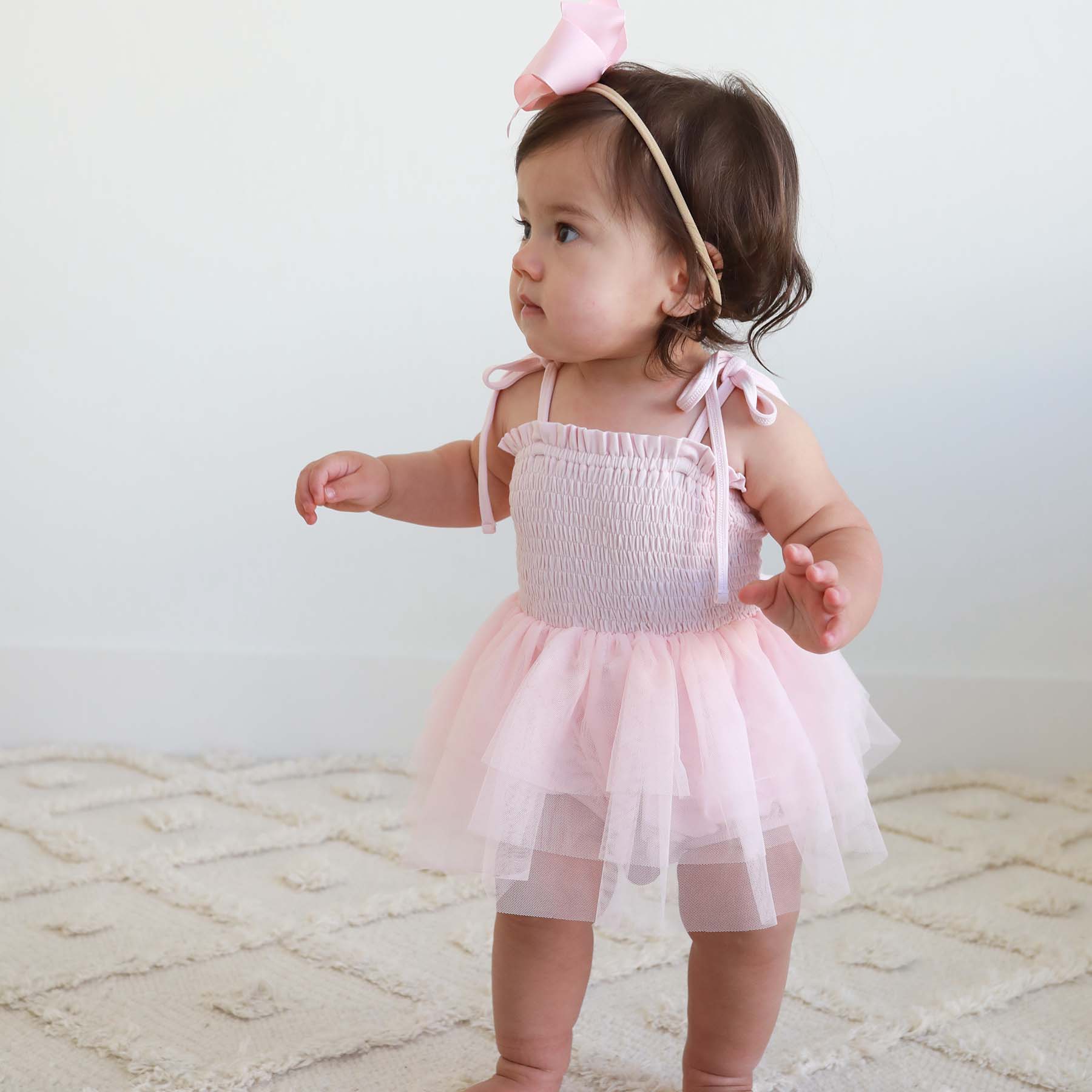 Smocked Tutu Bodysuit | Blush - Image 3