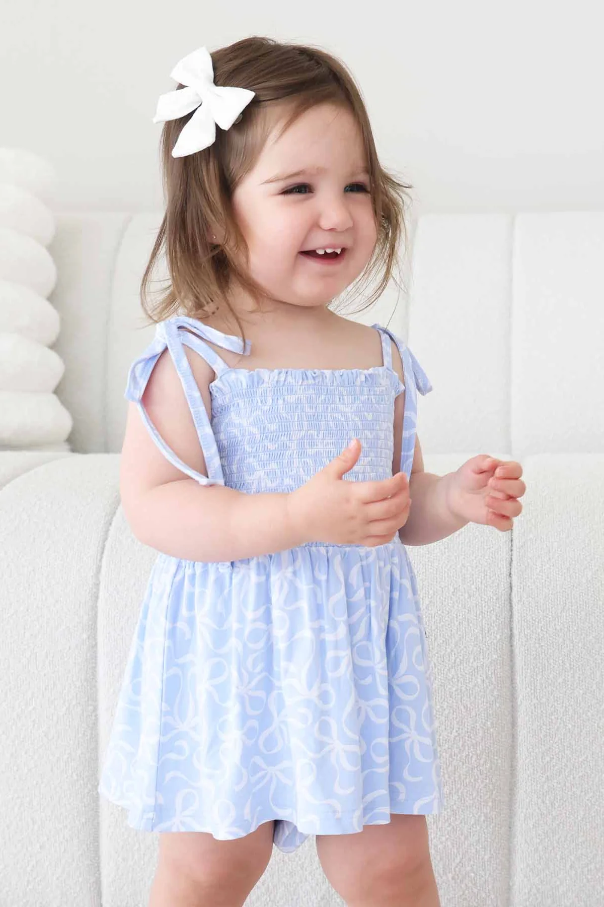 Smocked Twirl Bodysuit | Blue-tiful Bows - Image 9
