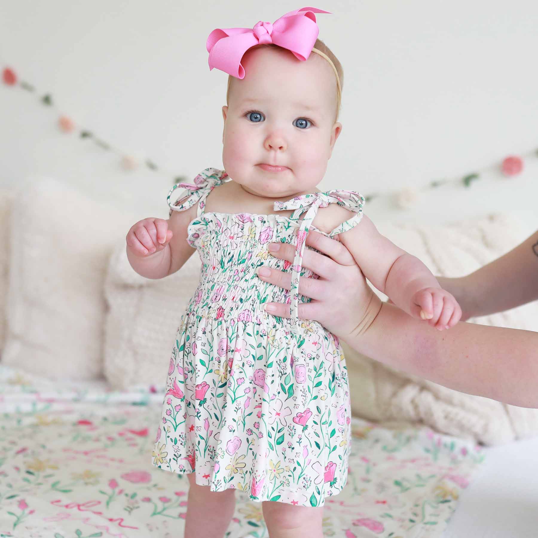 Smocked Twirl Bodysuit | Paris Petals - Image 4