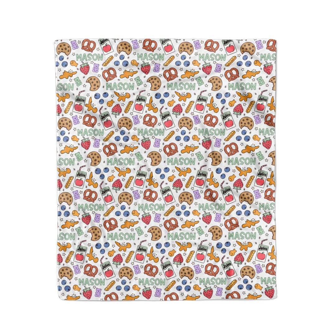 Snack Time Personalized Kids Blanket - Image 2