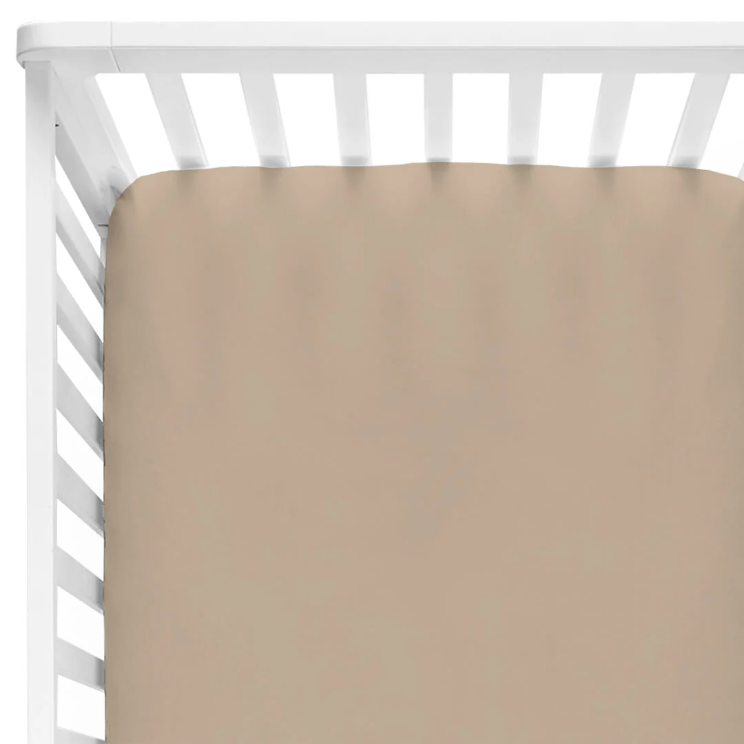 Solid Coffee Bamboo Crib Sheet - Image 2