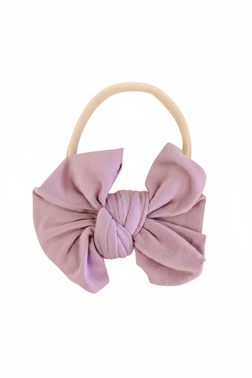 Solid Dusty Purple Knit Bow Headband