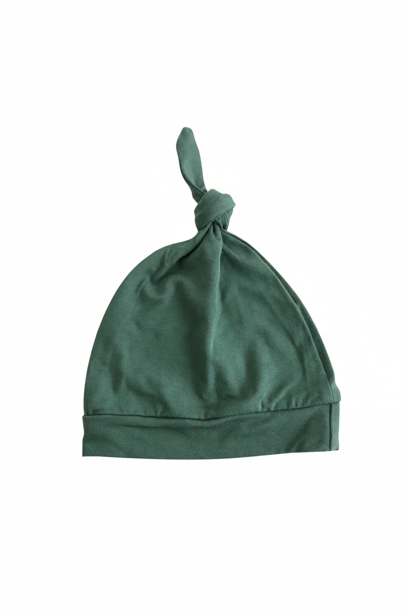 Solid Emerald Bamboo Knotted Hat