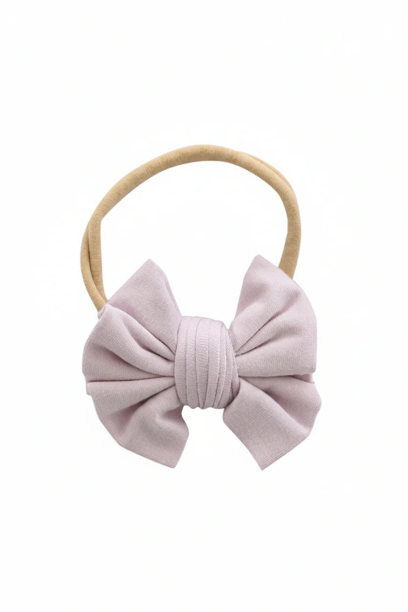Solid Light Lavender Knit Bow Headband