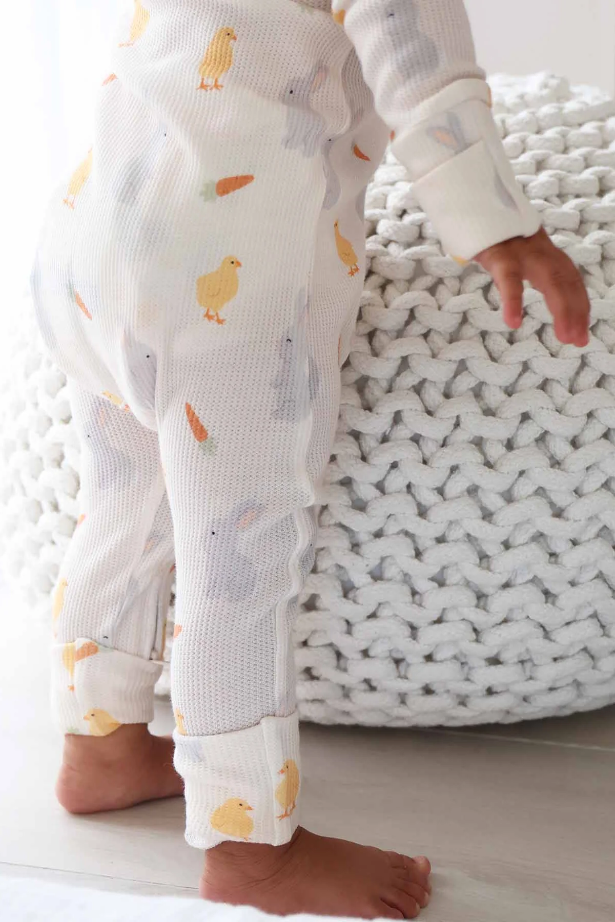 Sweet Peep Bamboo Waffle Convertible Zip Romper - Image 10