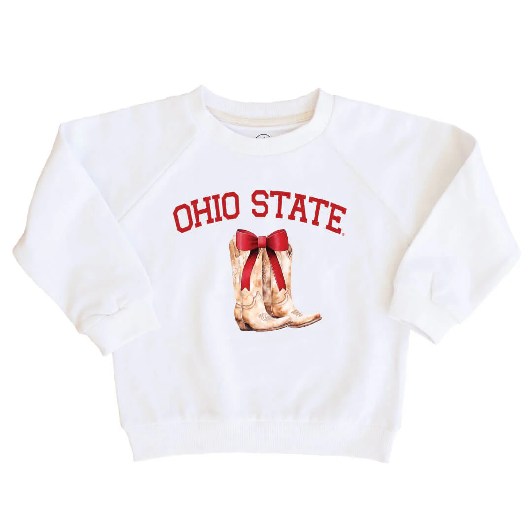 The Ohio State University | Footballs & Bows Kids Graphic Sweatshirts - Image 6