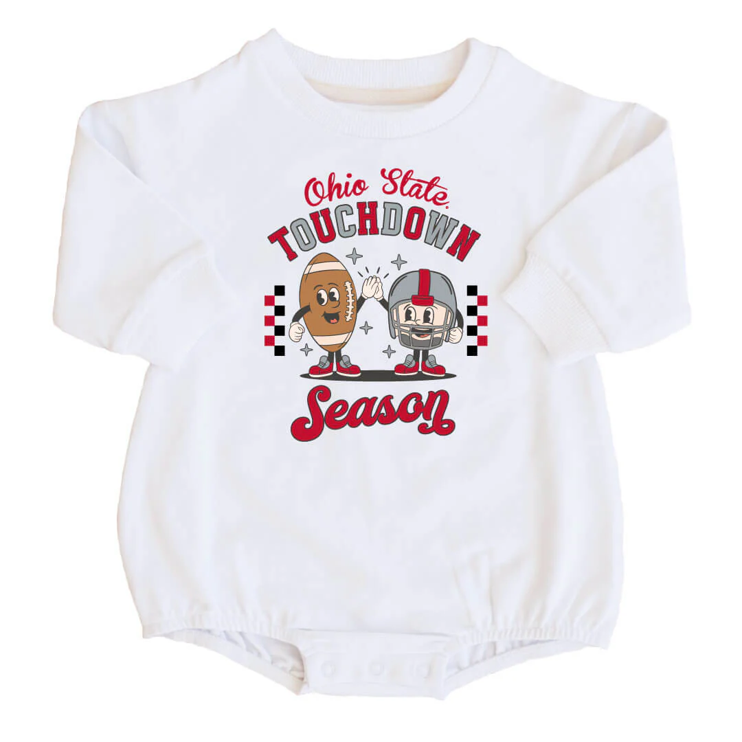 The Ohio State University | OSU Graphic Sweatshirt Bubble Romper - Image 5