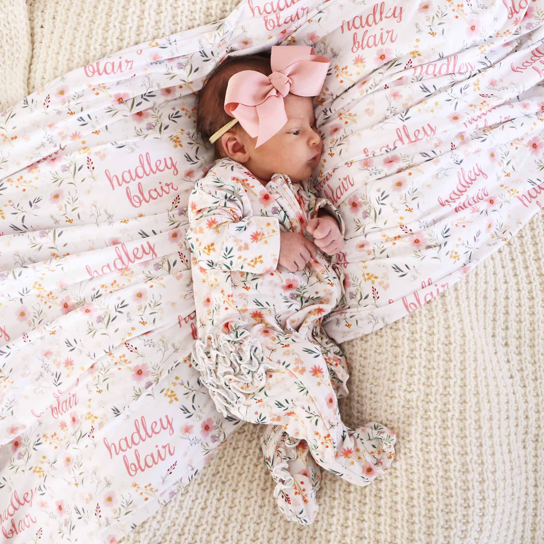 Winnie's Wildflowers Ruffle Zipper Footie - Image 3
