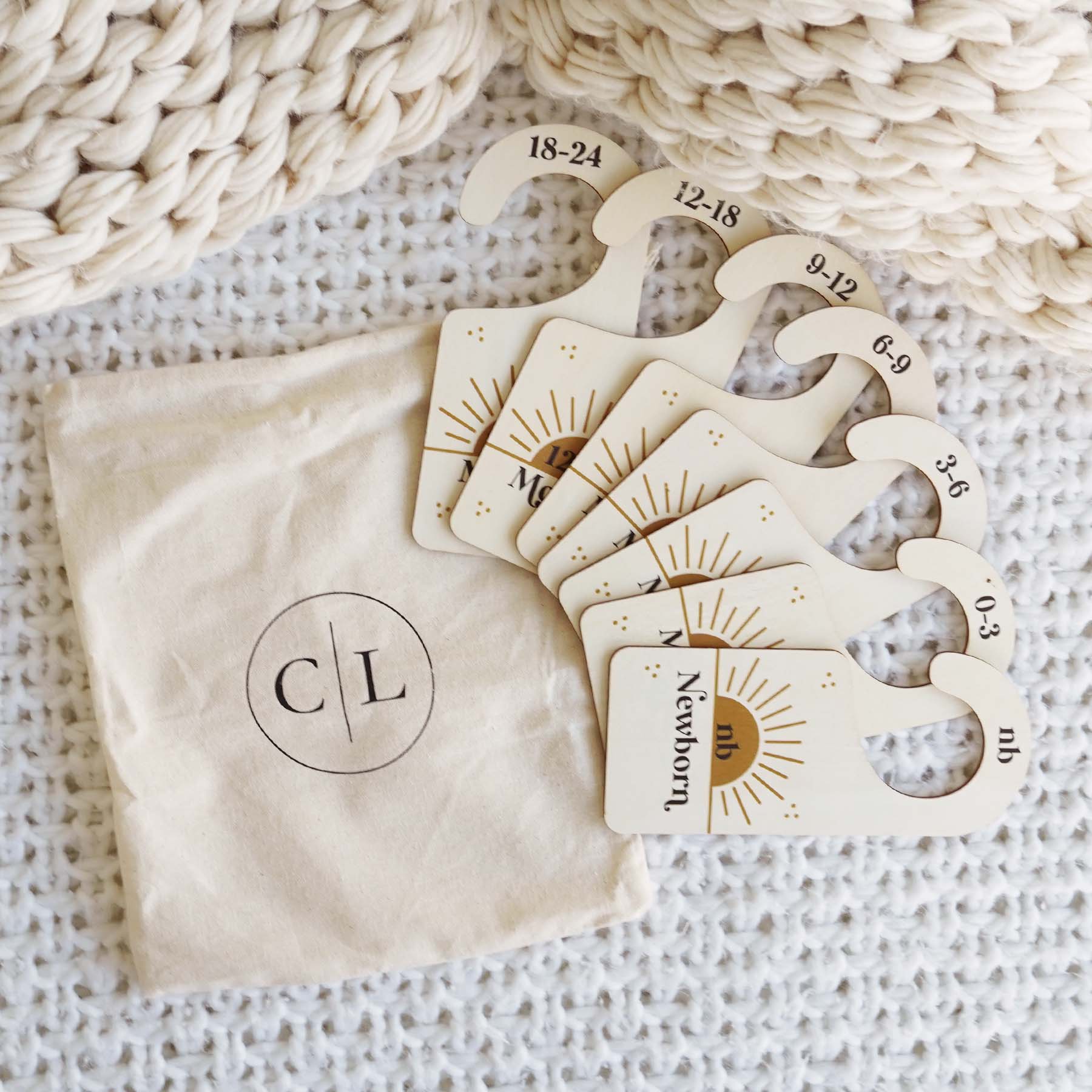 Wooden Nursery Closet Dividers | Sun - Image 2